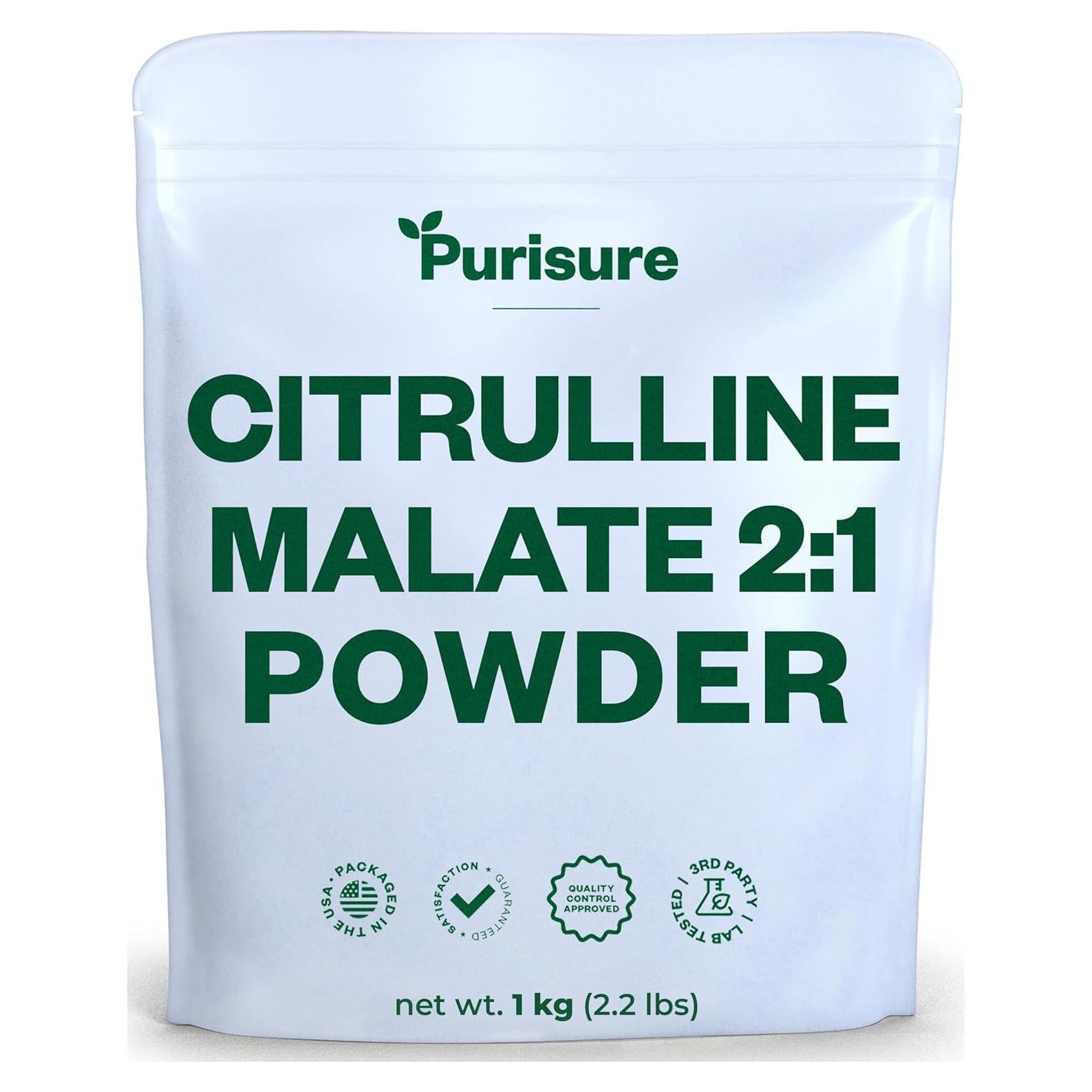 Purisure Citrulina Malato 2:1 Polvo 1 kg - Suplemento Pre-Entrenamiento