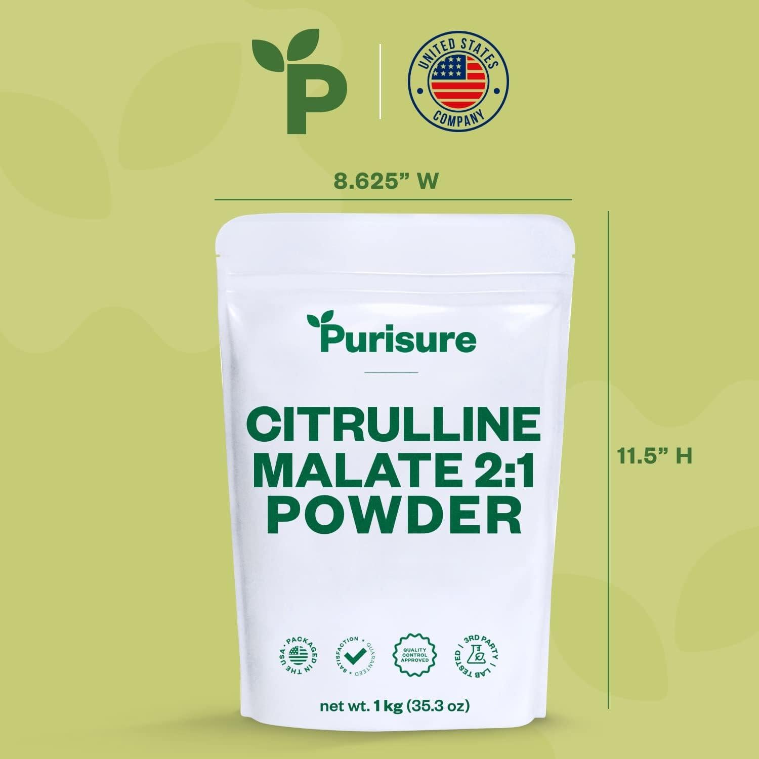 Purisure Citrulina Malato 2:1 Polvo 1 kg - Suplemento Pre-Entrenamiento