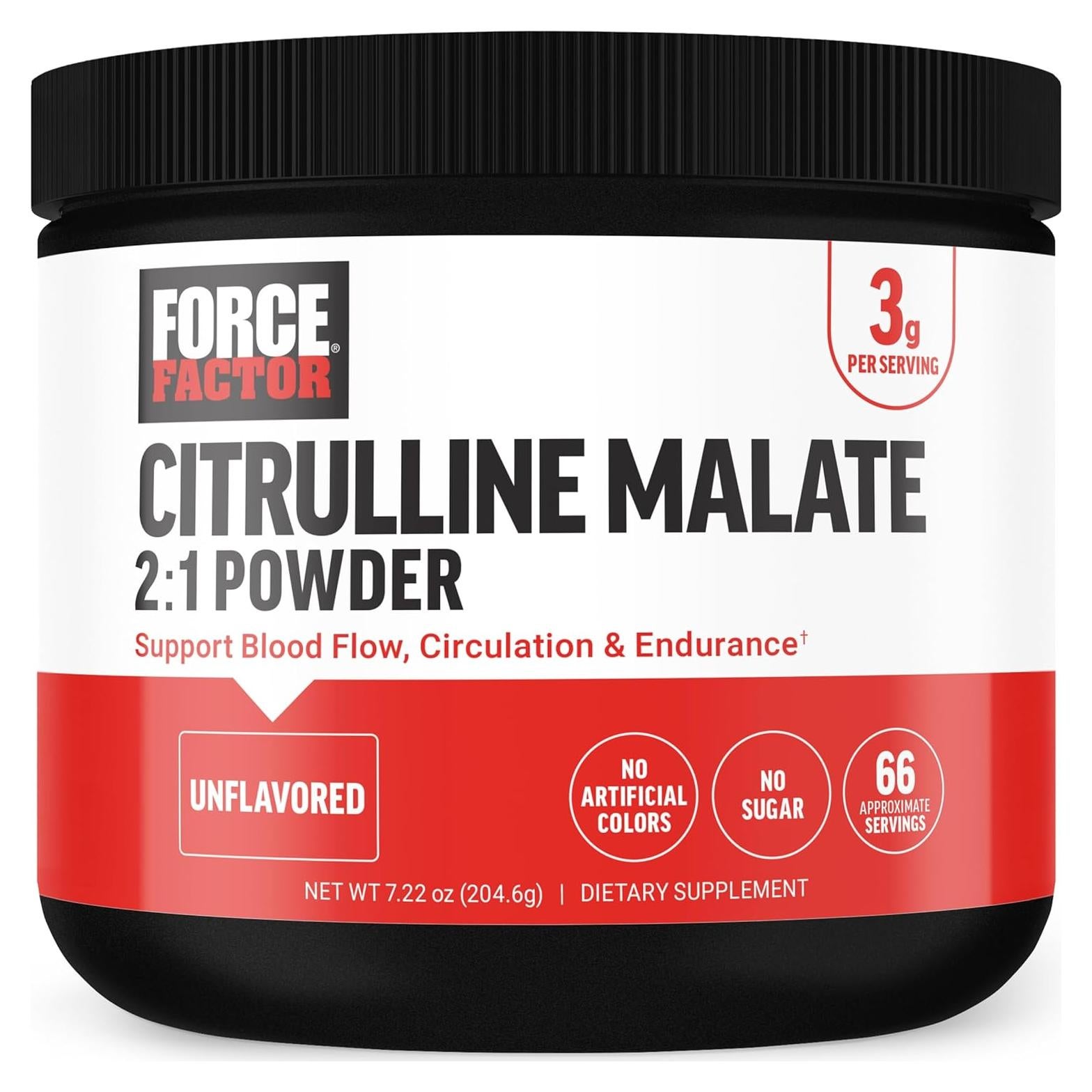 Suplemento L-Citrulina Malato 2:1 Force Factor en Polvo 226g