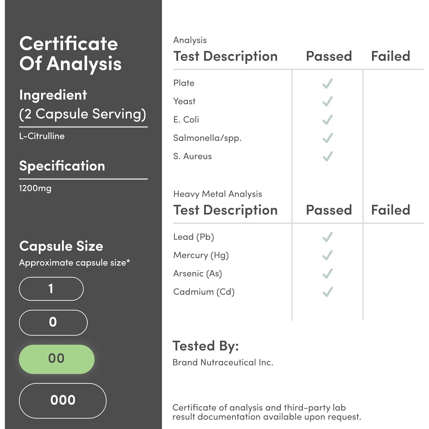 Cápsulas de L-Citrulina 1200mg Double Wood 210 unidades