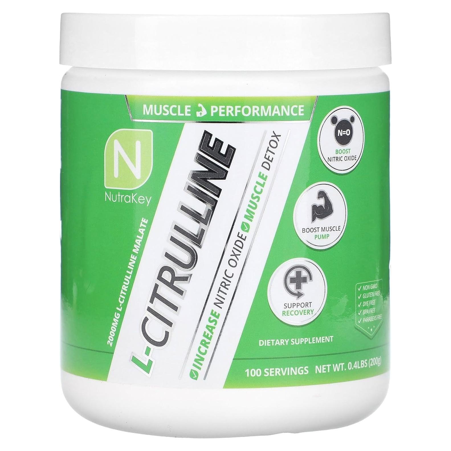 Nutrakey L-Citrulina Malato 200g - Suplemento de Rendimiento