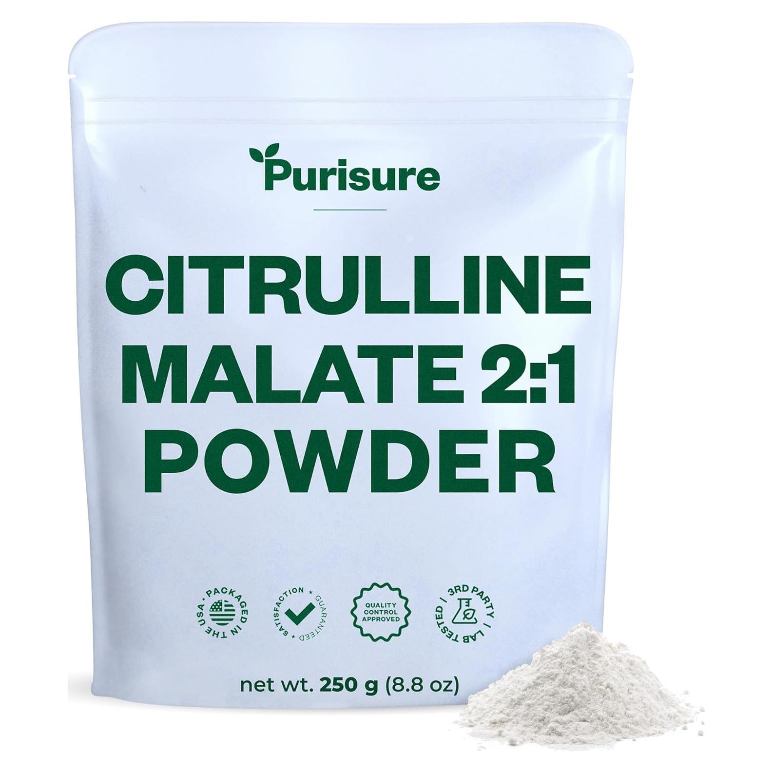 Purisure L-Citrulina Malato 250g - Suplemento Pre-Entrenamiento