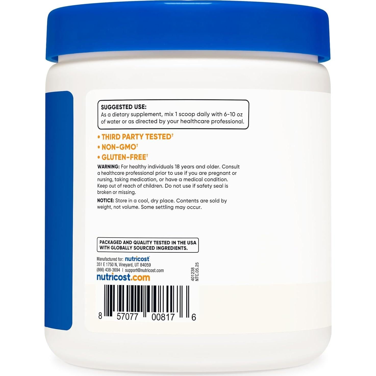 Nutricost L-Citrulina Pura en Polvo 250g - Sin Malato