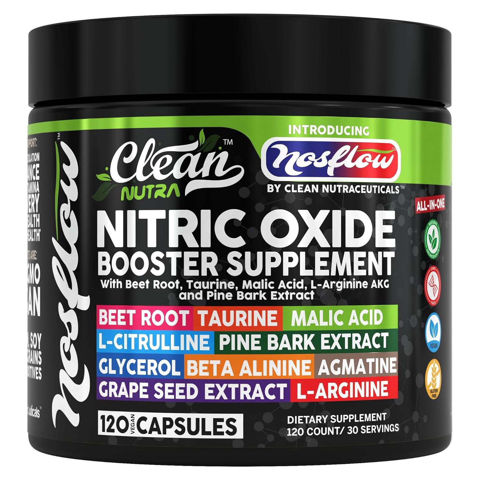 Suplemento Óxido Nítrico NosFlow Clean Nutra 45g Raíz Remolacha