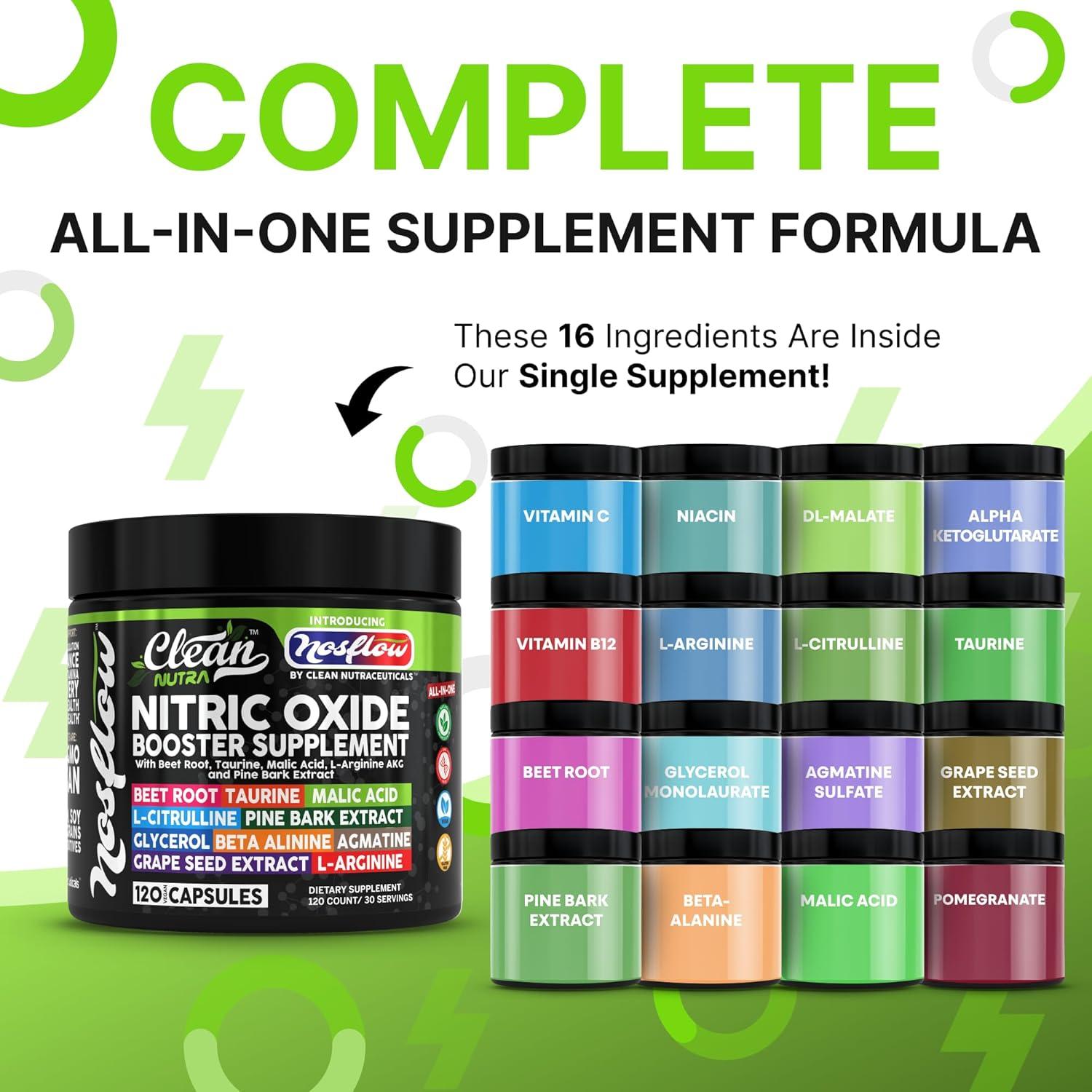 Suplemento Óxido Nítrico NosFlow Clean Nutra 45g Raíz Remolacha