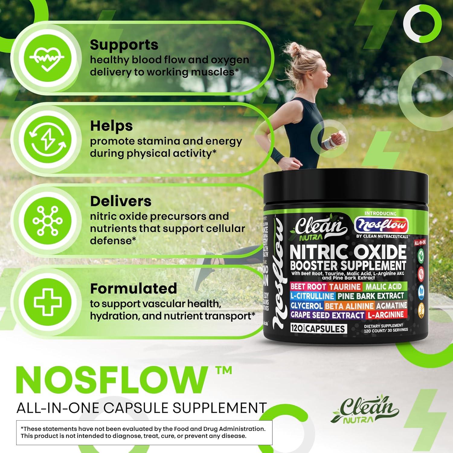 Suplemento Óxido Nítrico NosFlow Clean Nutra 45g Raíz Remolacha