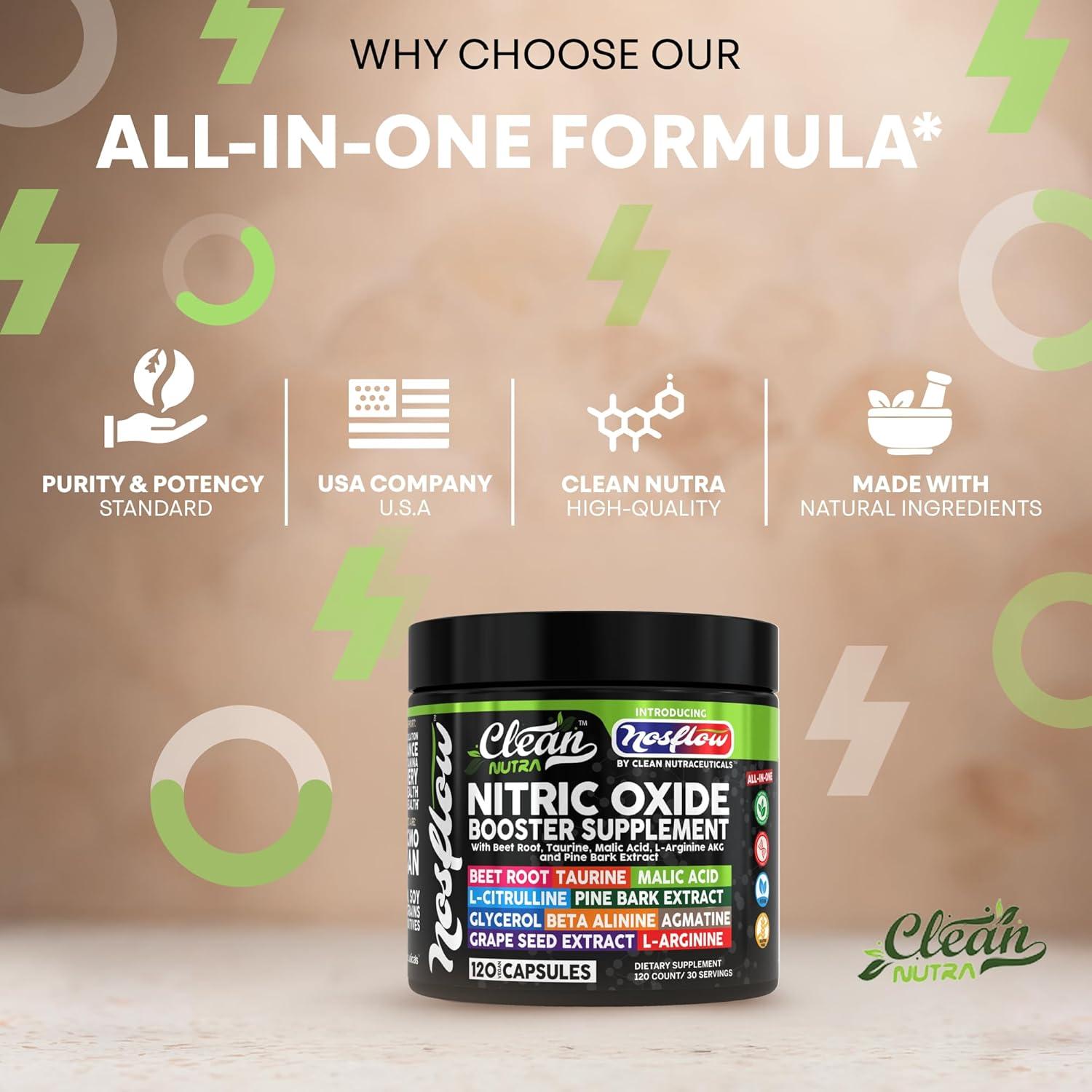 Suplemento Óxido Nítrico NosFlow Clean Nutra 45g Raíz Remolacha