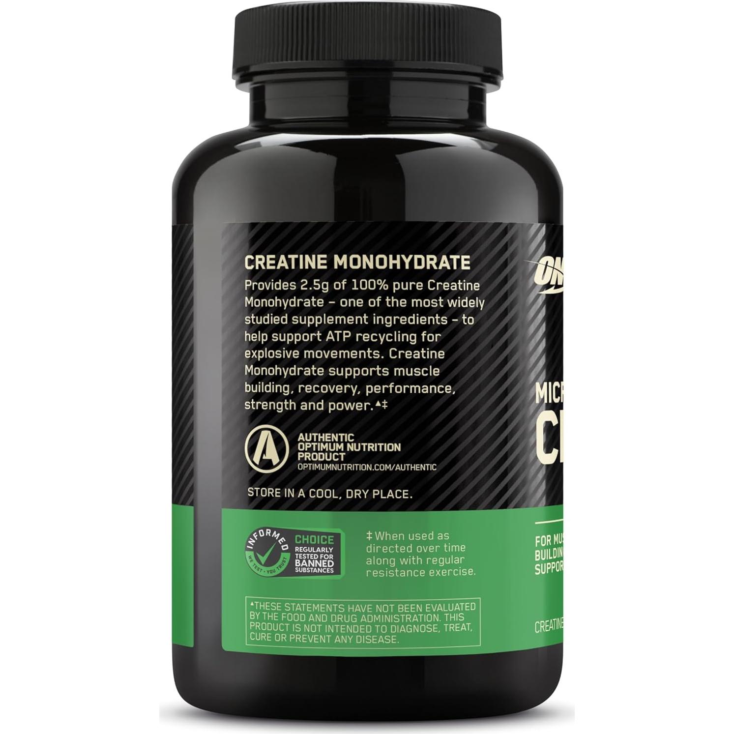 Cápsulas de Creatina Micronizada Optimum Nutrition 2500mg 100 Unidades