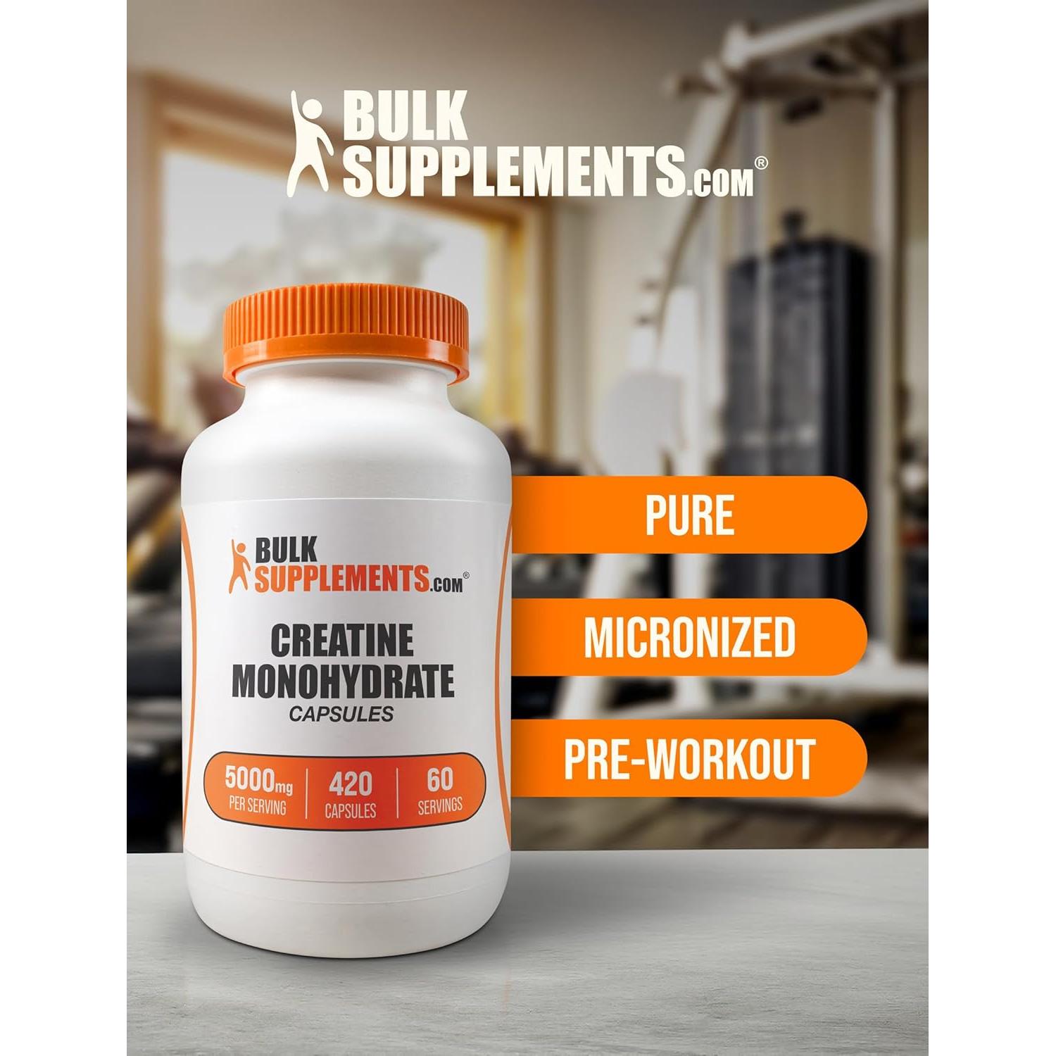 Cápsulas de Creatina Monohidratada BulkSupplements 5000mg 420u