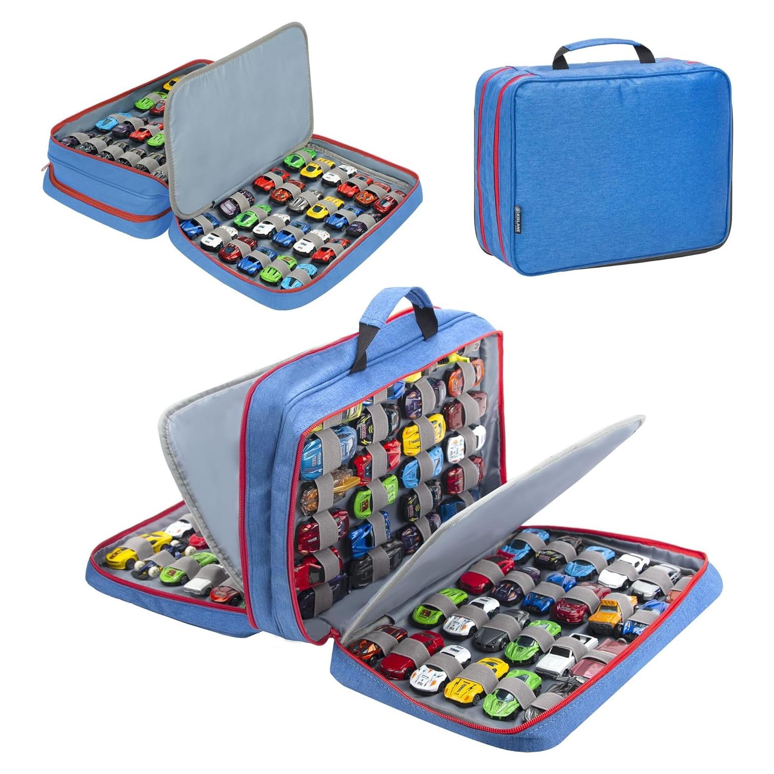Estuche KISLANE para 96 Coches de Juguete Azul