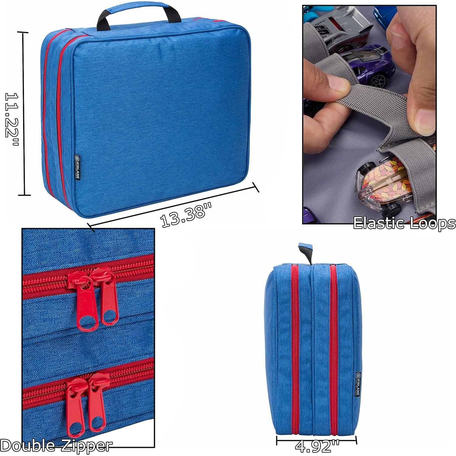 Estuche KISLANE para 96 Coches de Juguete Azul