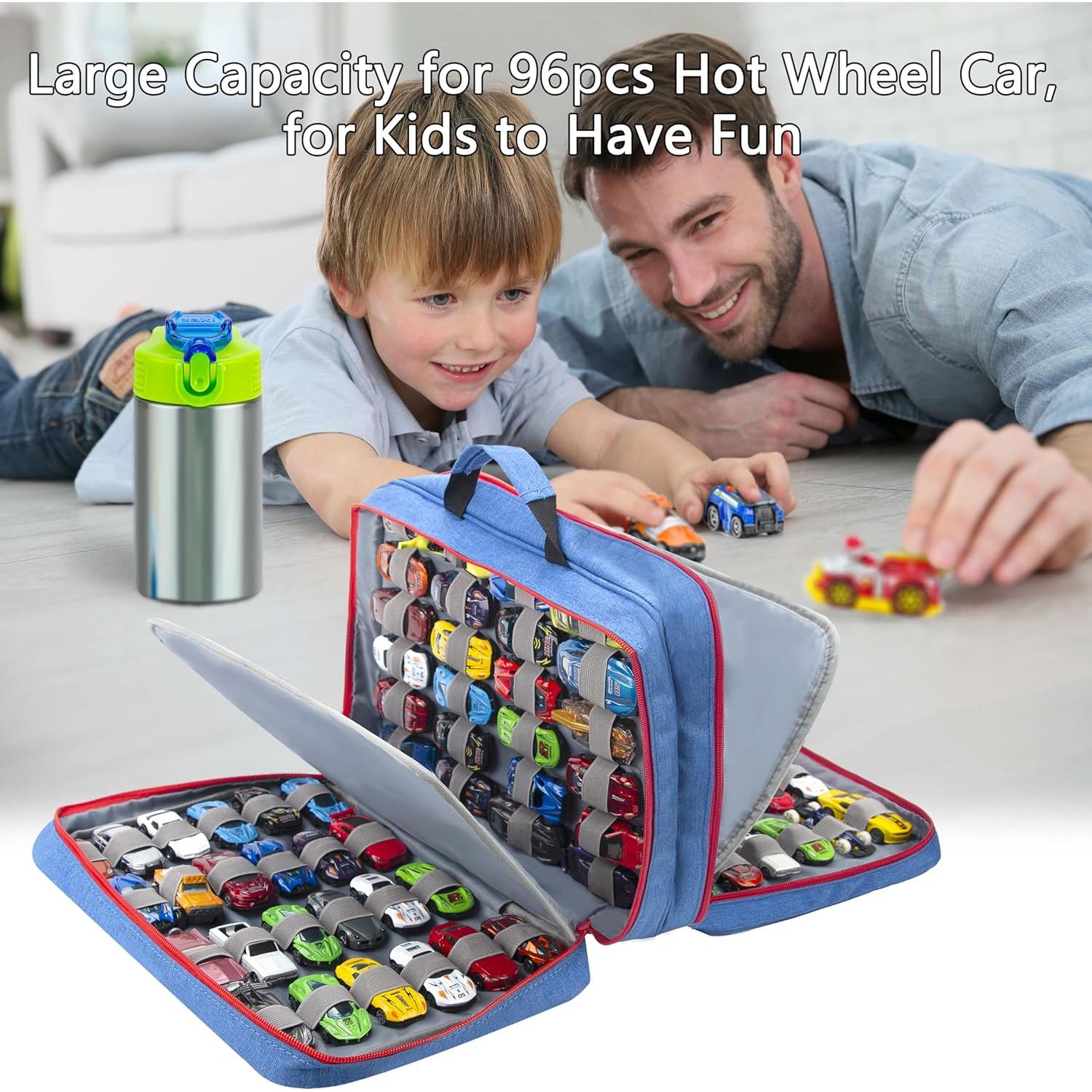 Estuche KISLANE para 96 Coches de Juguete Azul