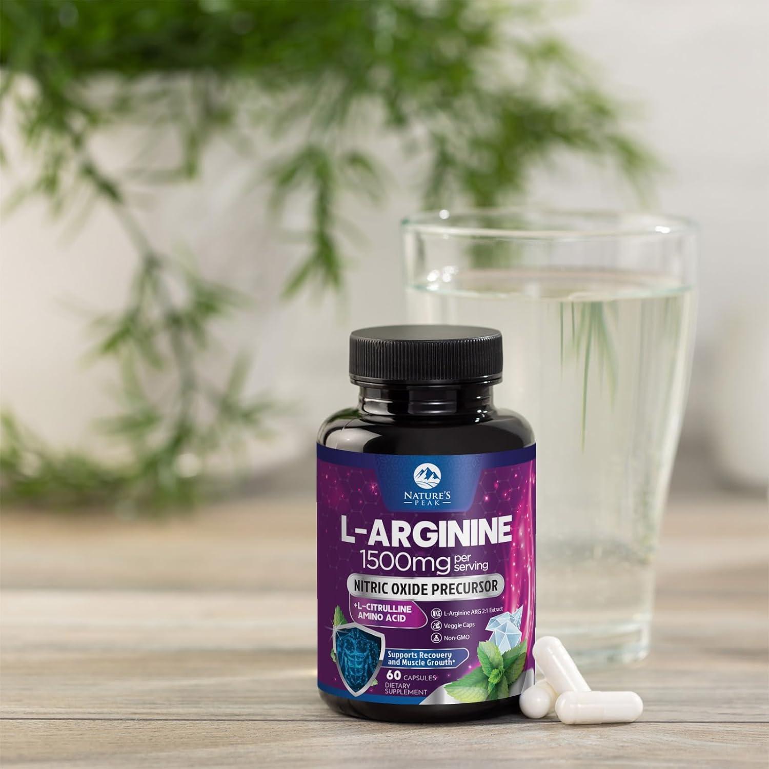 Suplemento L-Arginina 1000mg Nature's Peak - 60 Cápsulas
