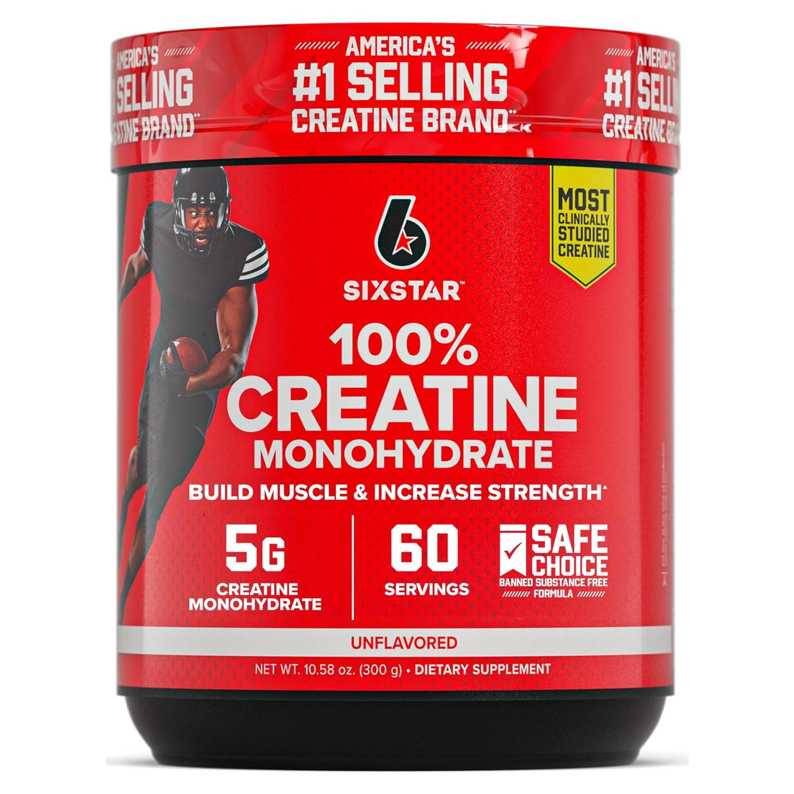 Six Star Creatina Monohidratada 100% en Polvo - 60 Porciones