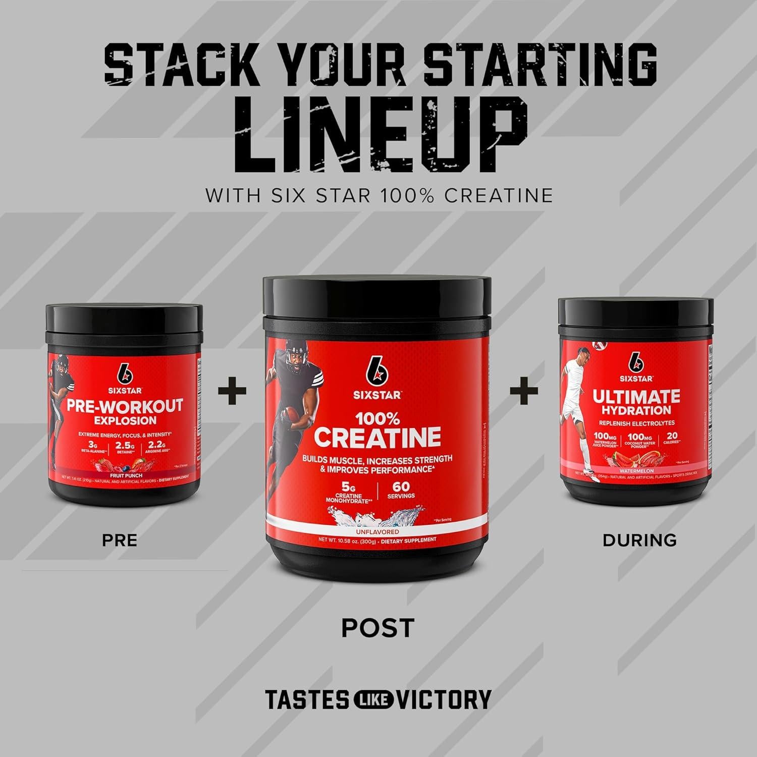 Six Star Creatina Monohidratada 100% en Polvo - 60 Porciones