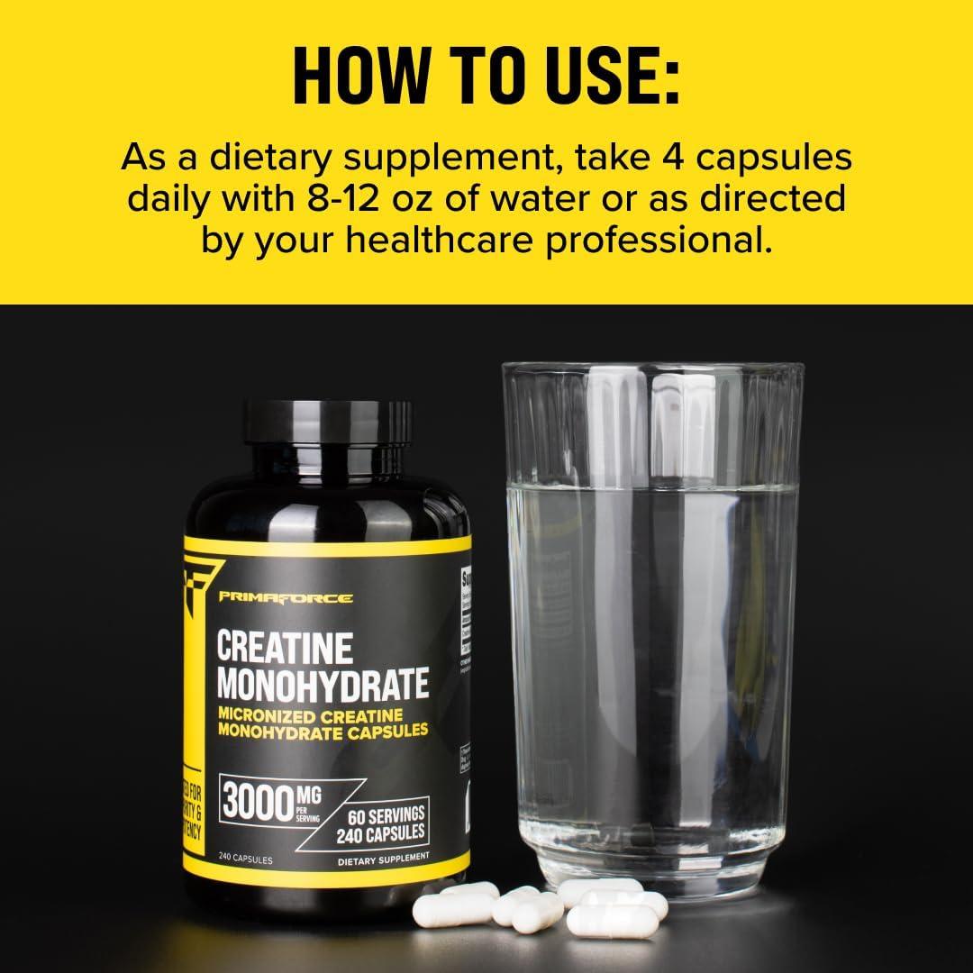 Creatina Monohidratada PrimaForce 240 Cápsulas 3000mg