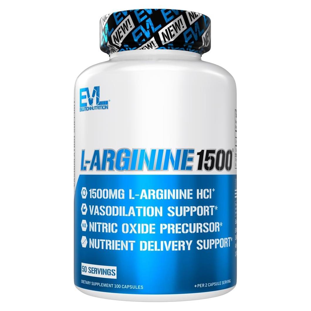 Suplemento L-Arginina Evlution Nutrition 1500mg - Óxido Nítrico