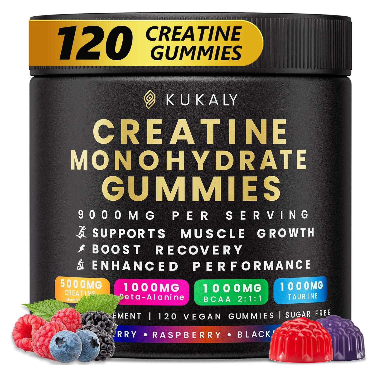 Gomitas de Creatina Monohidratada Kukaly 9000mg 120pcs Veganas