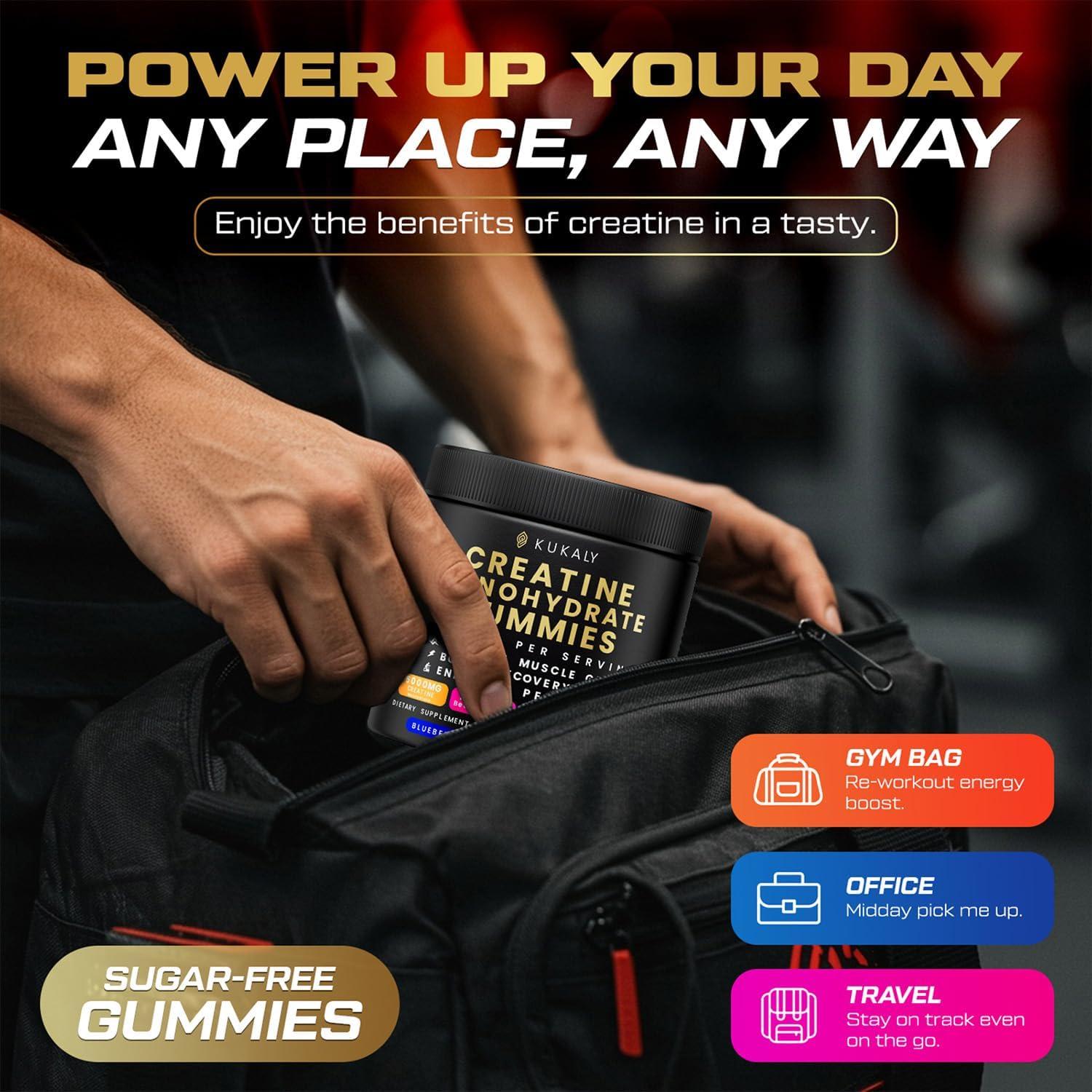 Gomitas de Creatina Monohidratada Kukaly 9000mg 120pcs Veganas