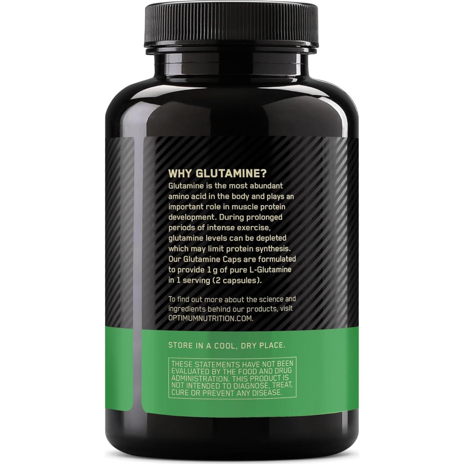 Optimum Nutrition L-Glutamina 1000mg Cápsulas 120 Conteo