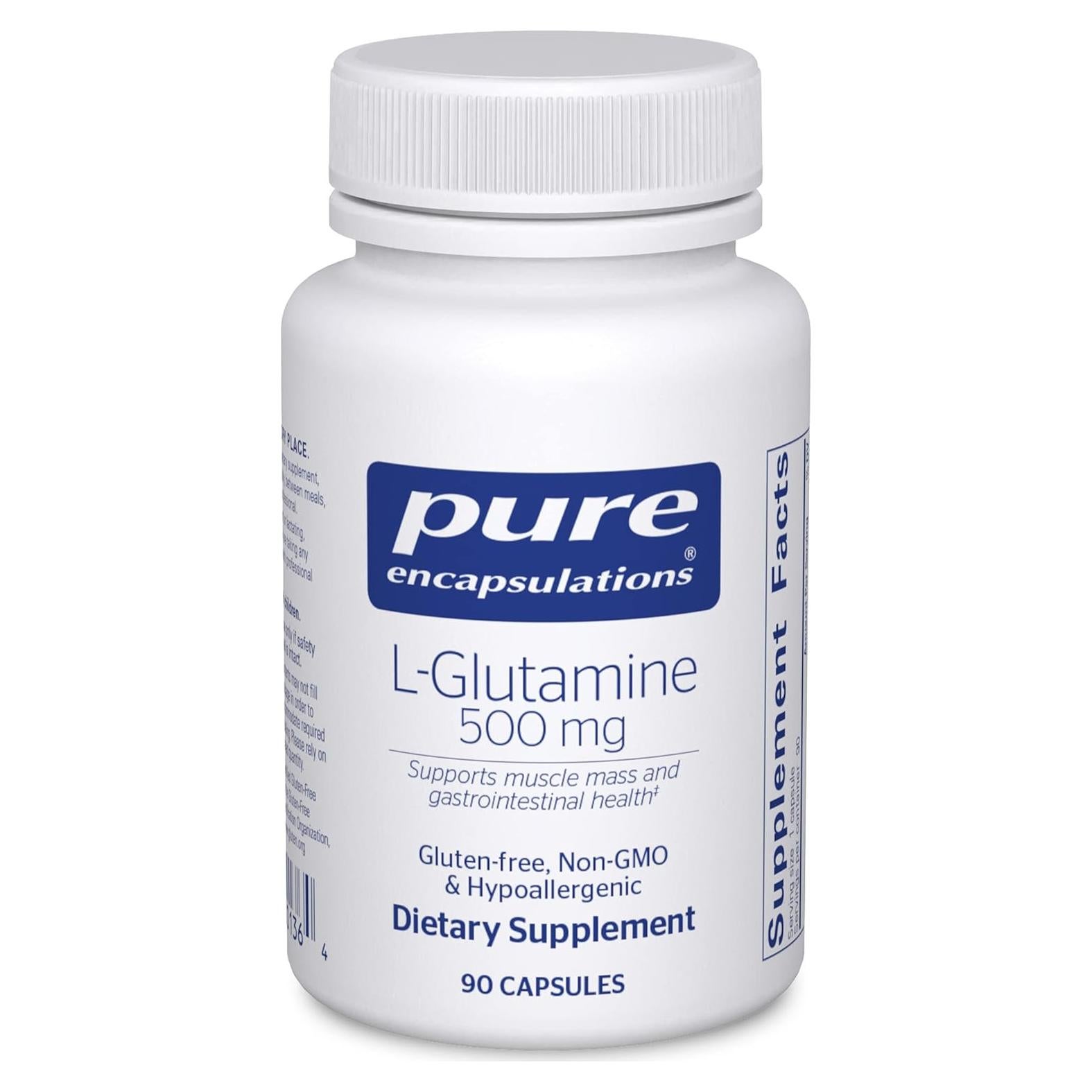 L-Glutamina 500 mg Pure Encapsulations - 90 Cápsulas