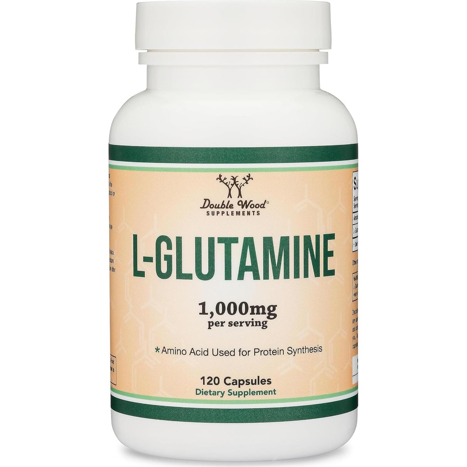 Cápsulas de L-Glutamina Double Wood 1000mg 120 cápsulas