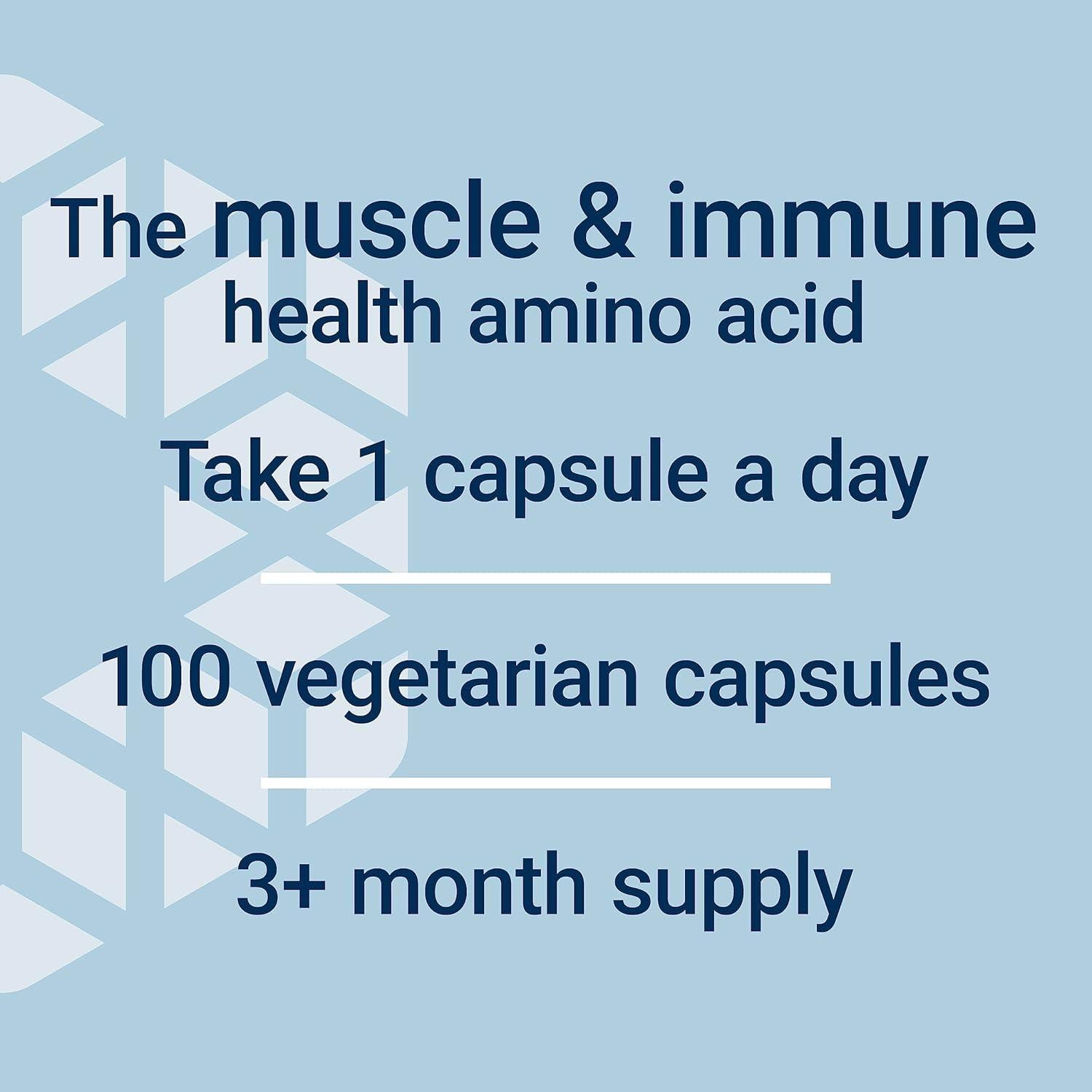 L-Glutamina Life Extension 500 mg 100 Cápsulas Vegetarianas