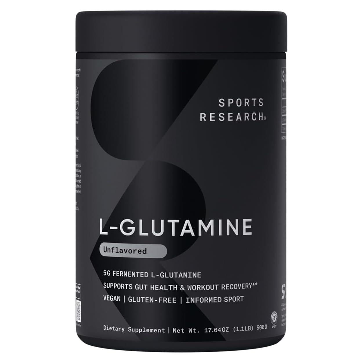 L-Glutamina Sports Research 500g - Recuperación y Salud Intestinal
