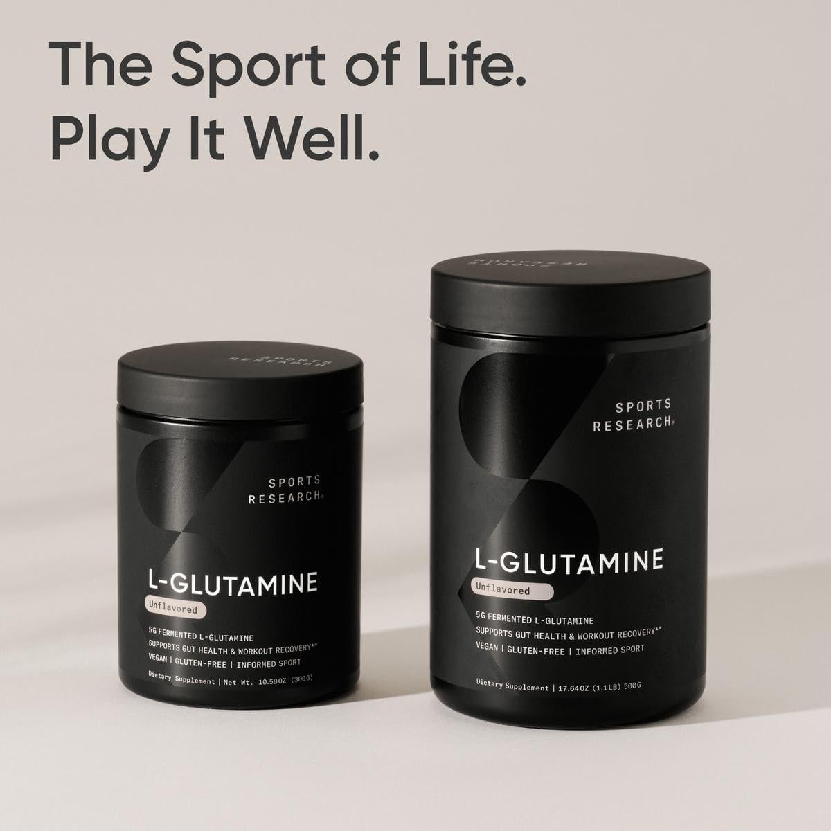 L-Glutamina Sports Research 500g - Recuperación y Salud Intestinal