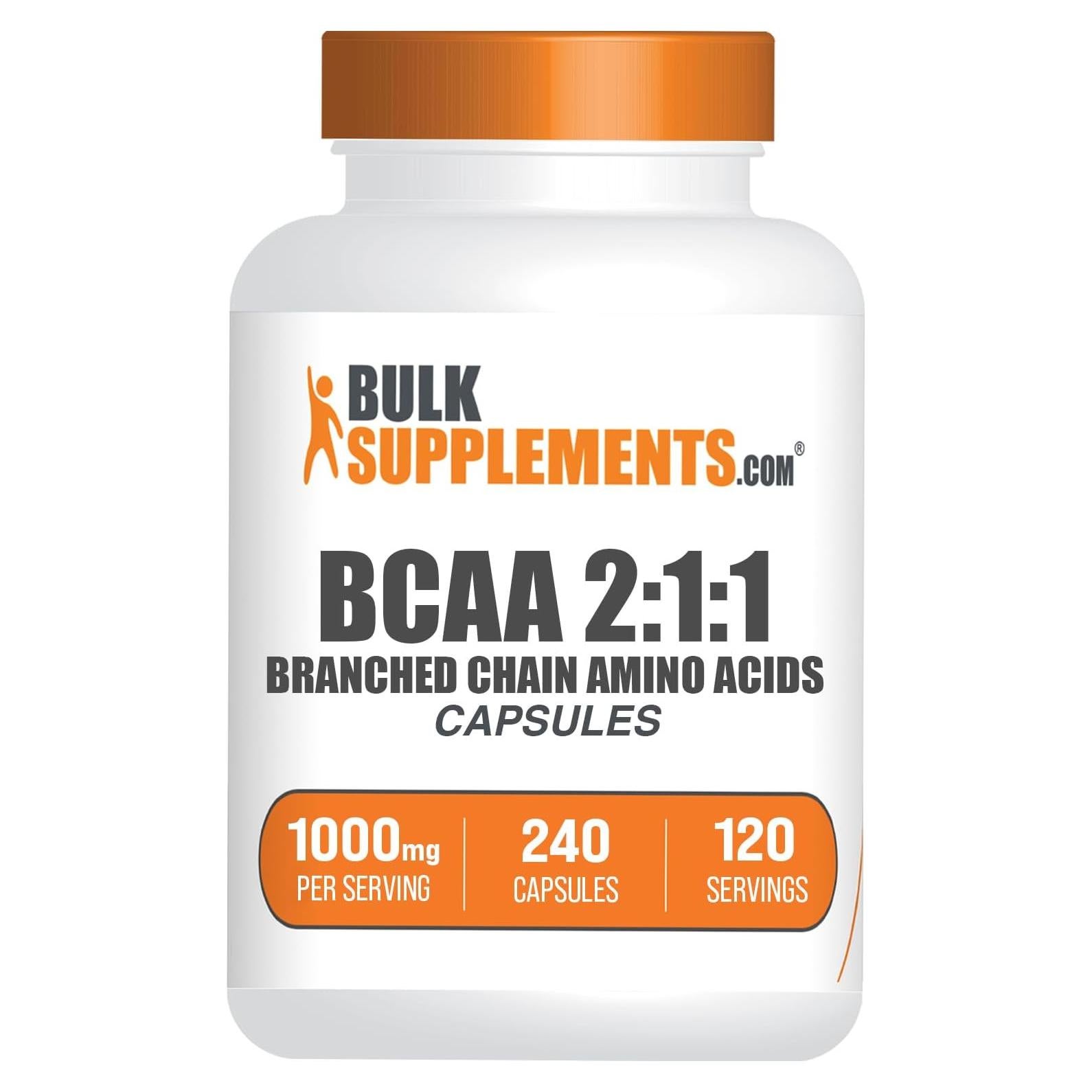 Cápsulas BCAA 2:1:1 BulkSupplements.com - 240 Unidades