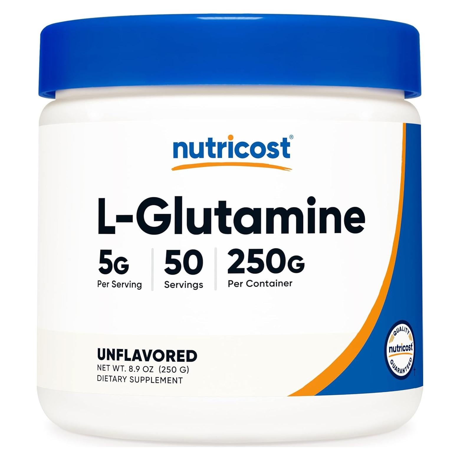L-Glutamina en Polvo Nutricost 250g Vegano Sin Sabor