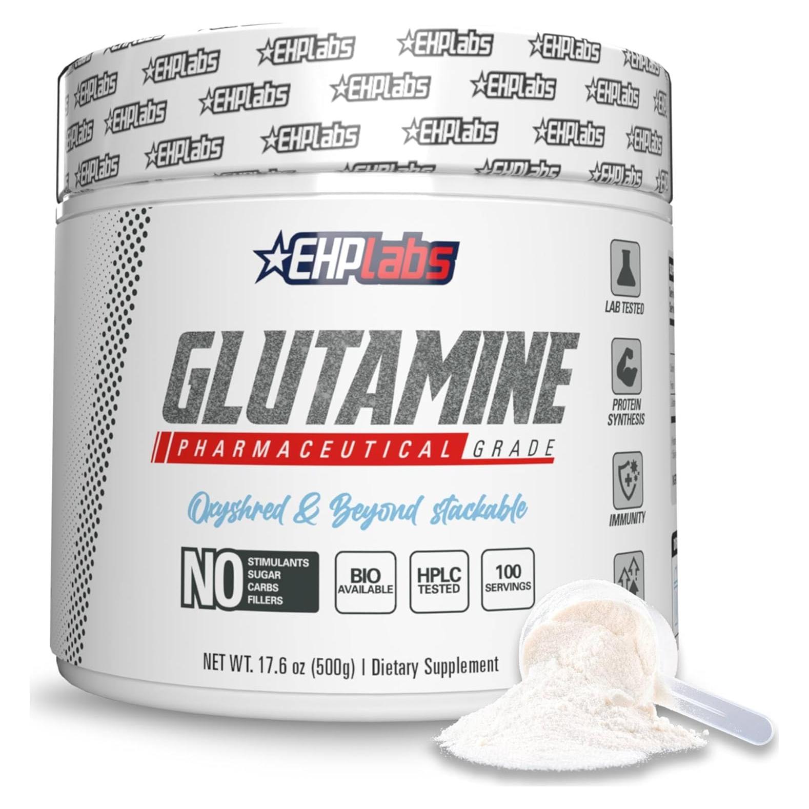 EHP Labs L-Glutamina 500g - Aminoácidos para Recuperación y Salud