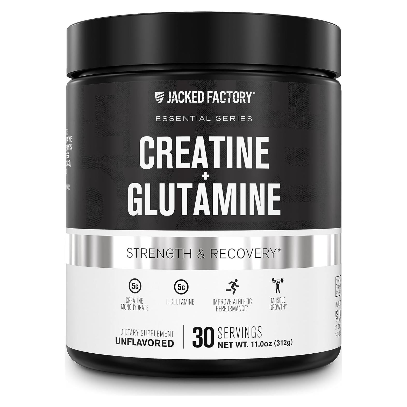 Suplemento Creatina + Glutamina Jacked Factory 30 Porciones
