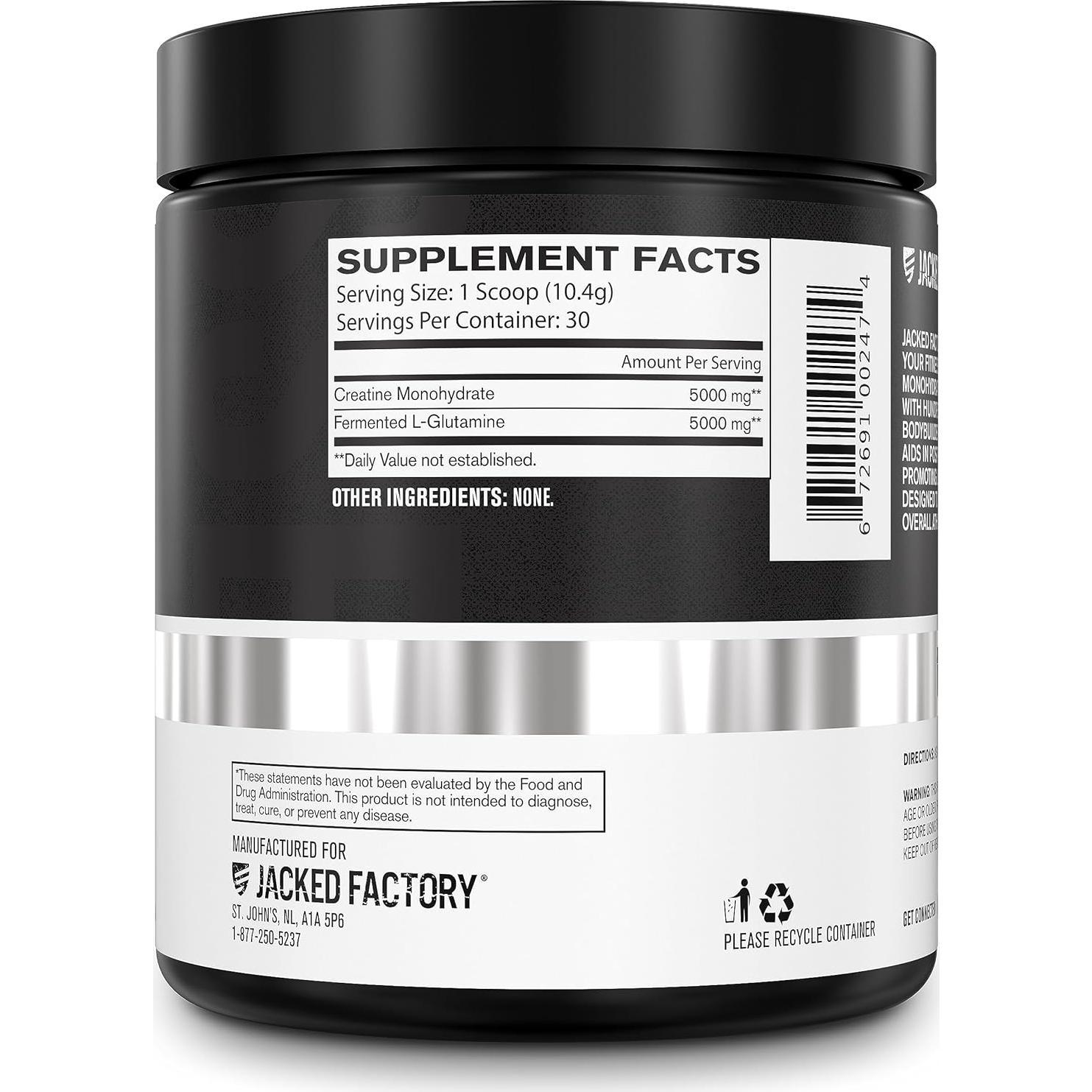 Suplemento Creatina + Glutamina Jacked Factory 30 Porciones