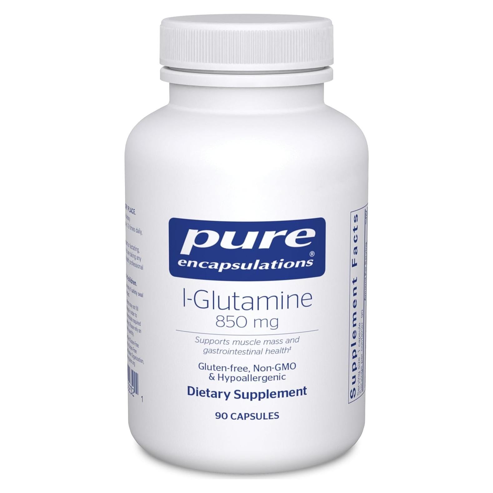 L-Glutamina 850 mg Pure Encapsulations - 90 Cápsulas