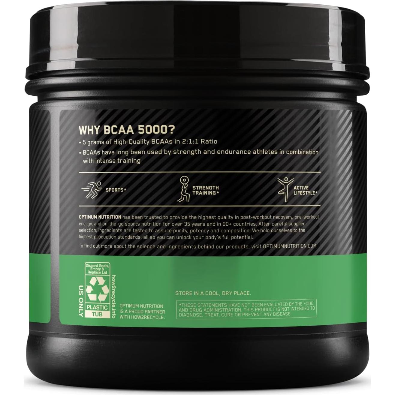 Polvo BCAA Instantáneo Optimum Nutrition 345g Sin Sabor
