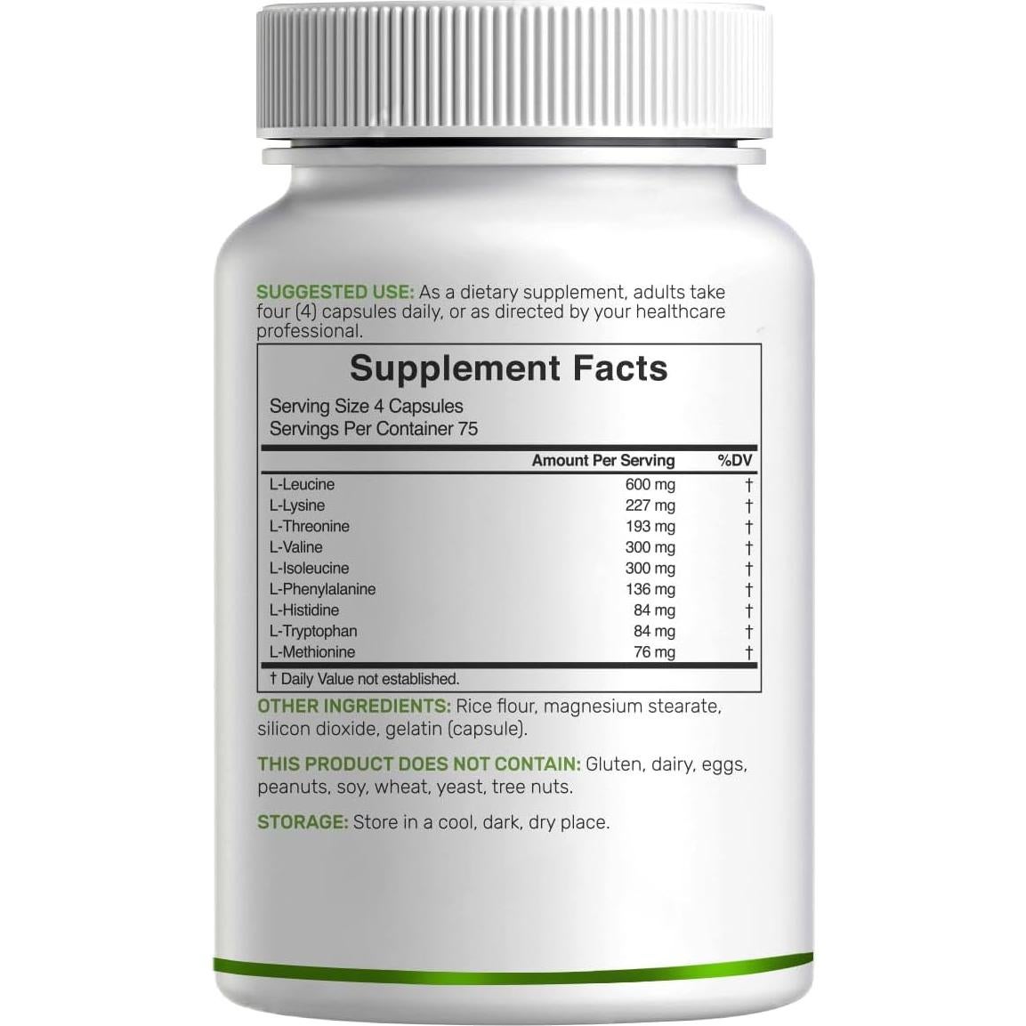 Aminoácidos Esenciales EAA 2000mg Deal Supplement 300 Cápsulas