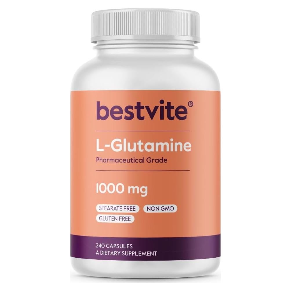 Suplemento L-Glutamina Bestvite 1000mg 240 Cápsulas Puras