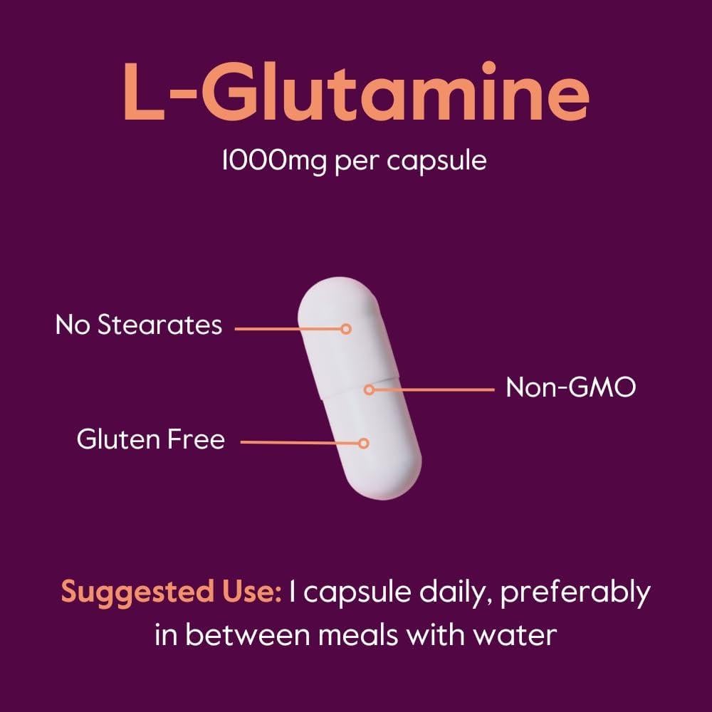 Suplemento L-Glutamina Bestvite 1000mg 240 Cápsulas Puras