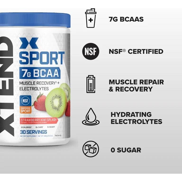 XTEND Sport BCAA Polvo 340g Sabor Fresa Kiwi Splash - Aminoácidos y Electrolitos
