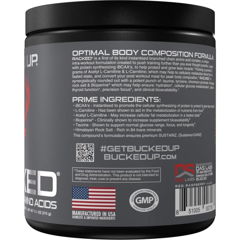 BCAA Racked Bucked Up 288.9g - Aminoácidos para Recuperación