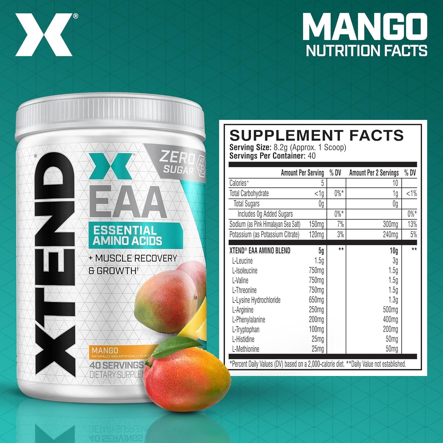 Xtend Scivation EAA + BCAA 328.9g Mango | Aminoácidos Esenciales