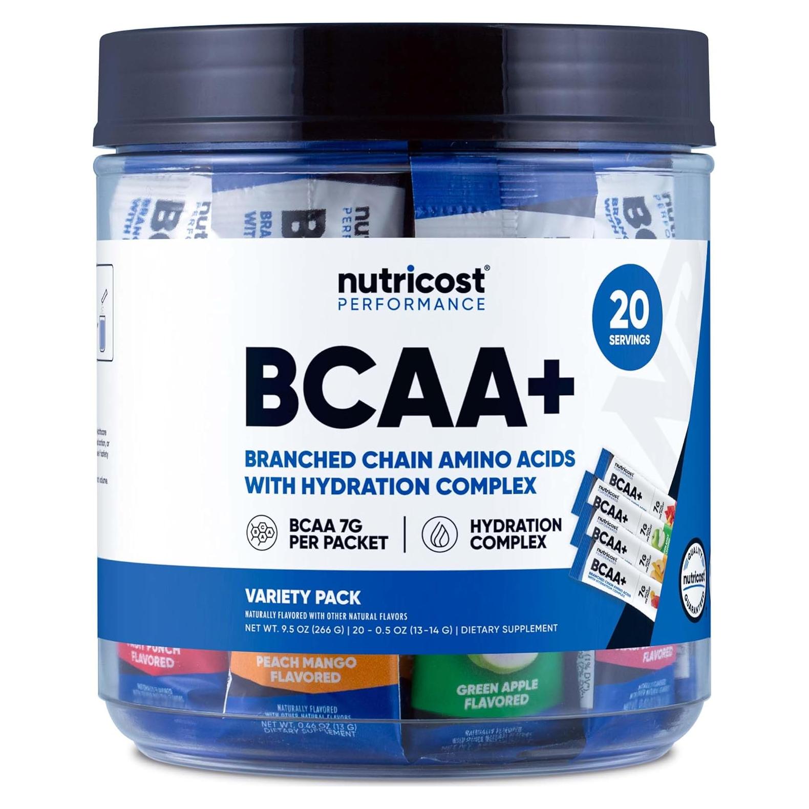 Nutricost BCAA+ Hidratación Variada 20 Stickpacks - Sin Gluten