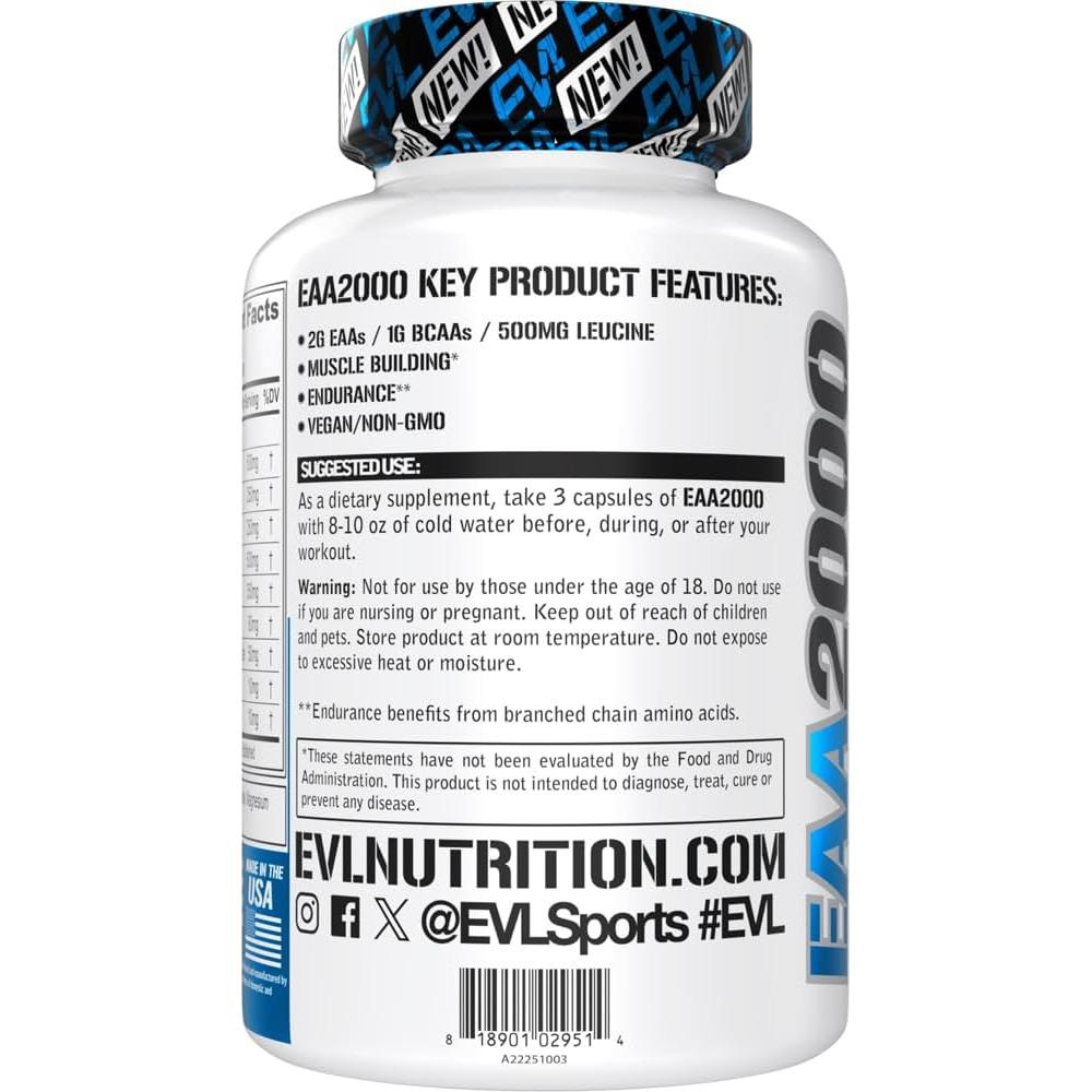 Evlution Nutrition EAA2000 - Cápsulas de Aminoácidos 90 Unidades
