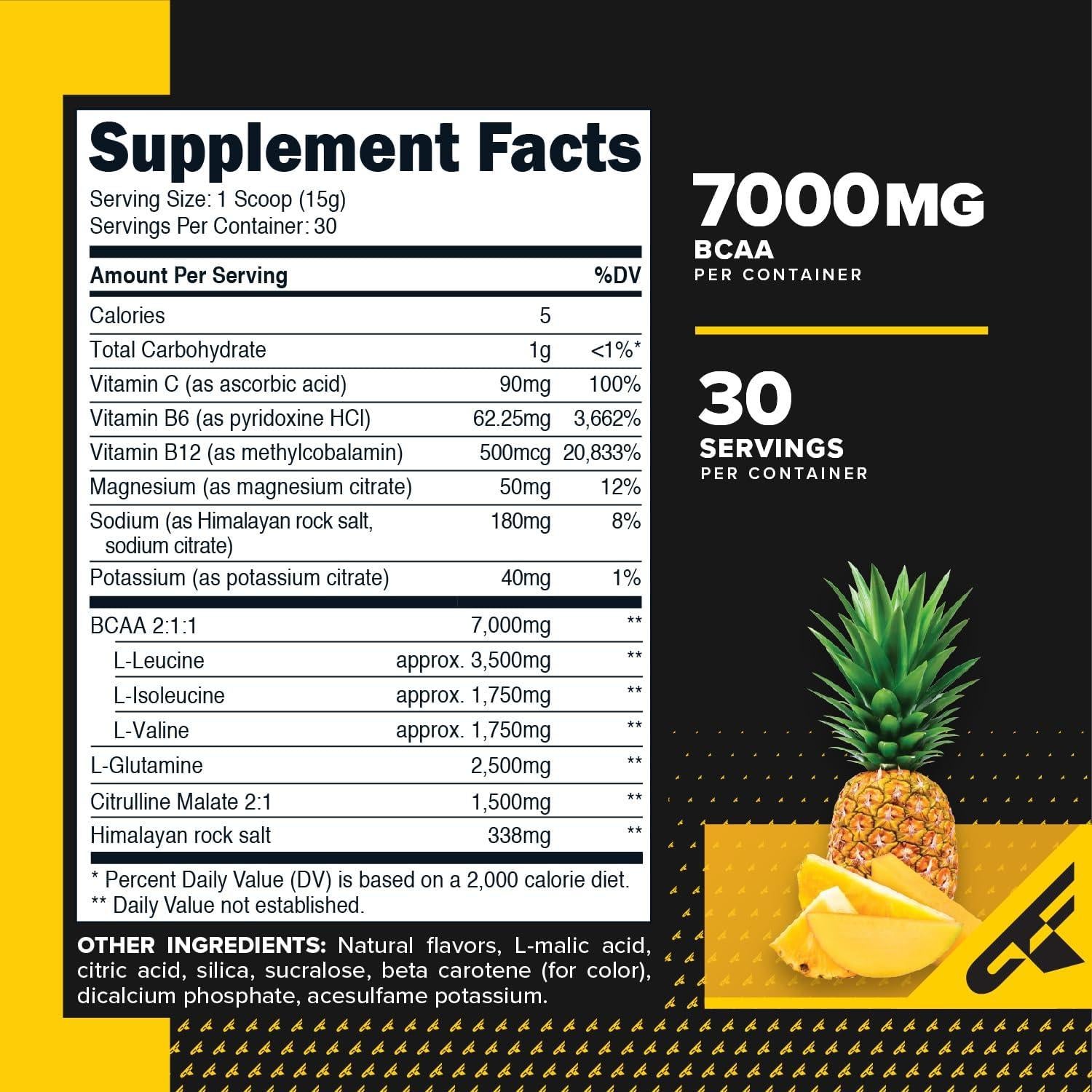 Polvo de BCAA Primaforce Piña Mango 7000MG 30 Porciones