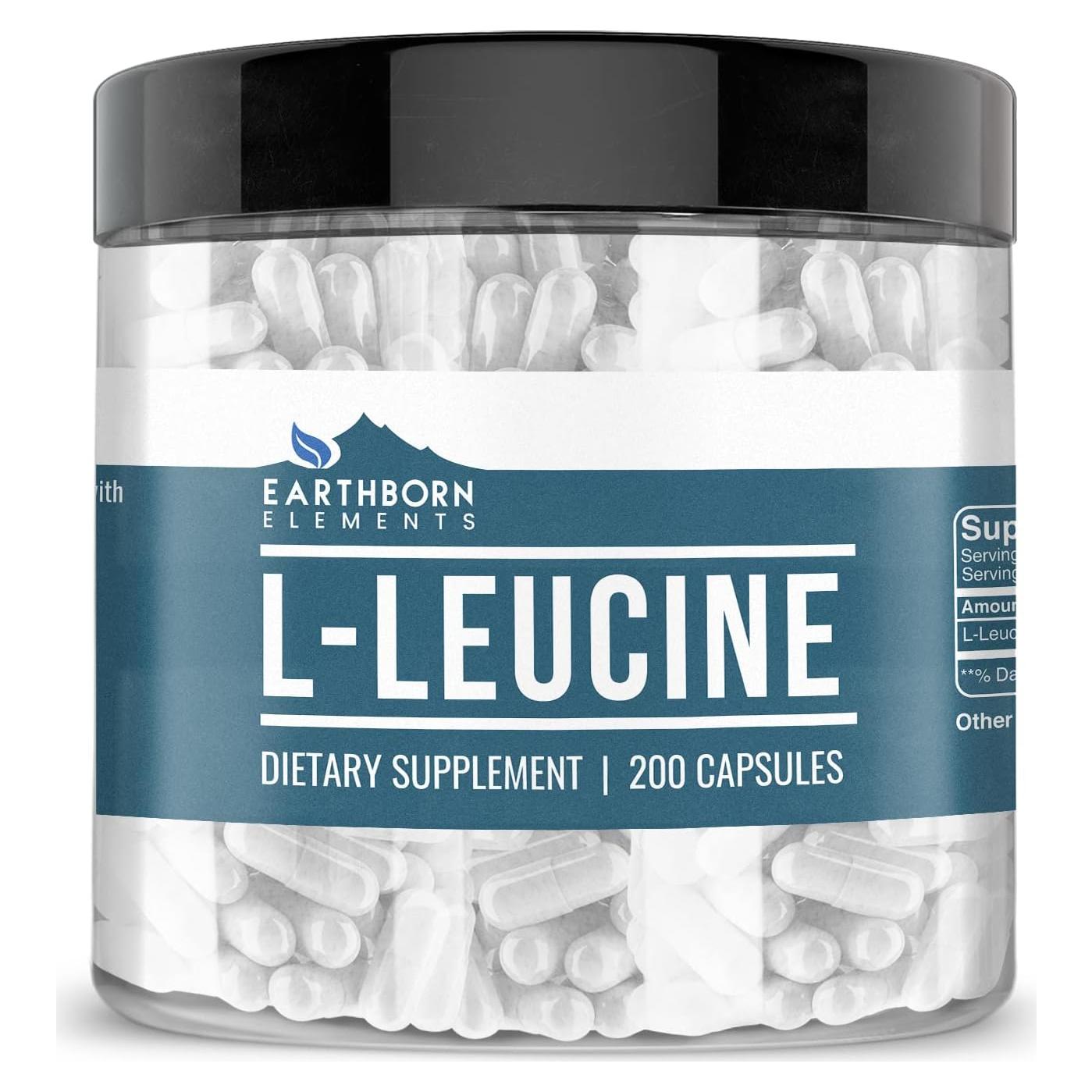 L-Leucina 200 Cápsulas Elementos de la Tierra, Pura y Sin Aditivos