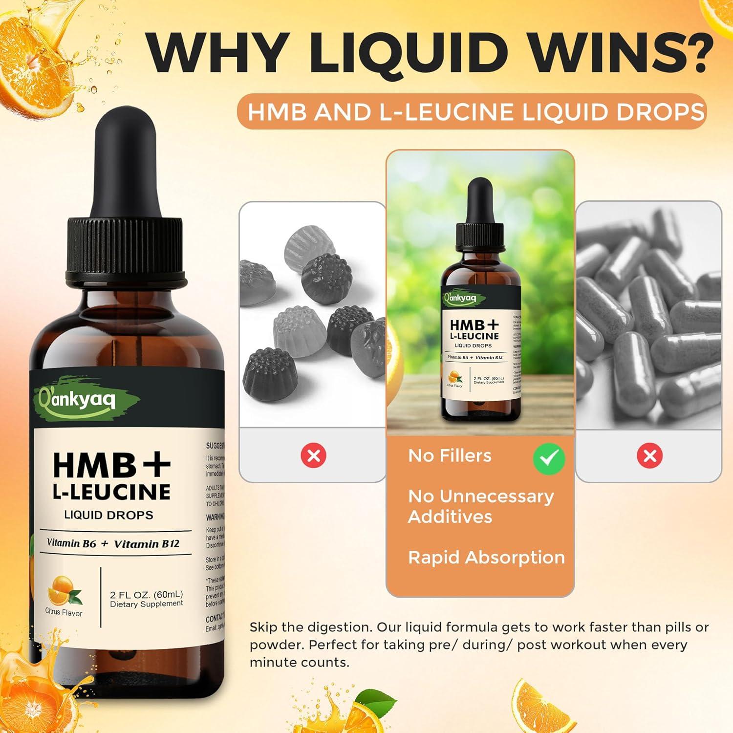 Suplemento Líquido de Leucina HMB Q'ankyaq 59.15 ml Vegano