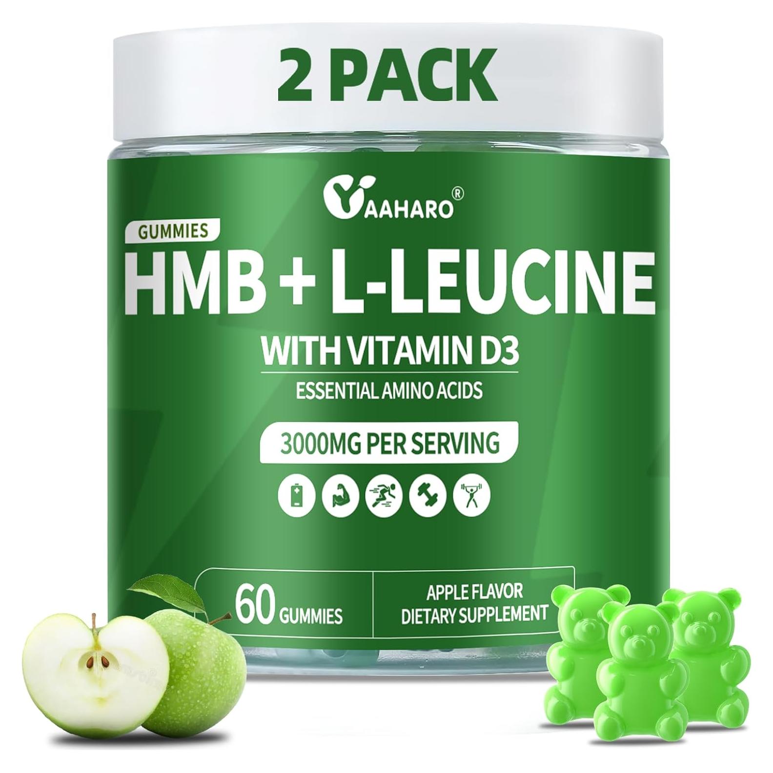 Gomitas HMB y L-Leucina YAAHARO 3000mg Veganas Sabor Manzana