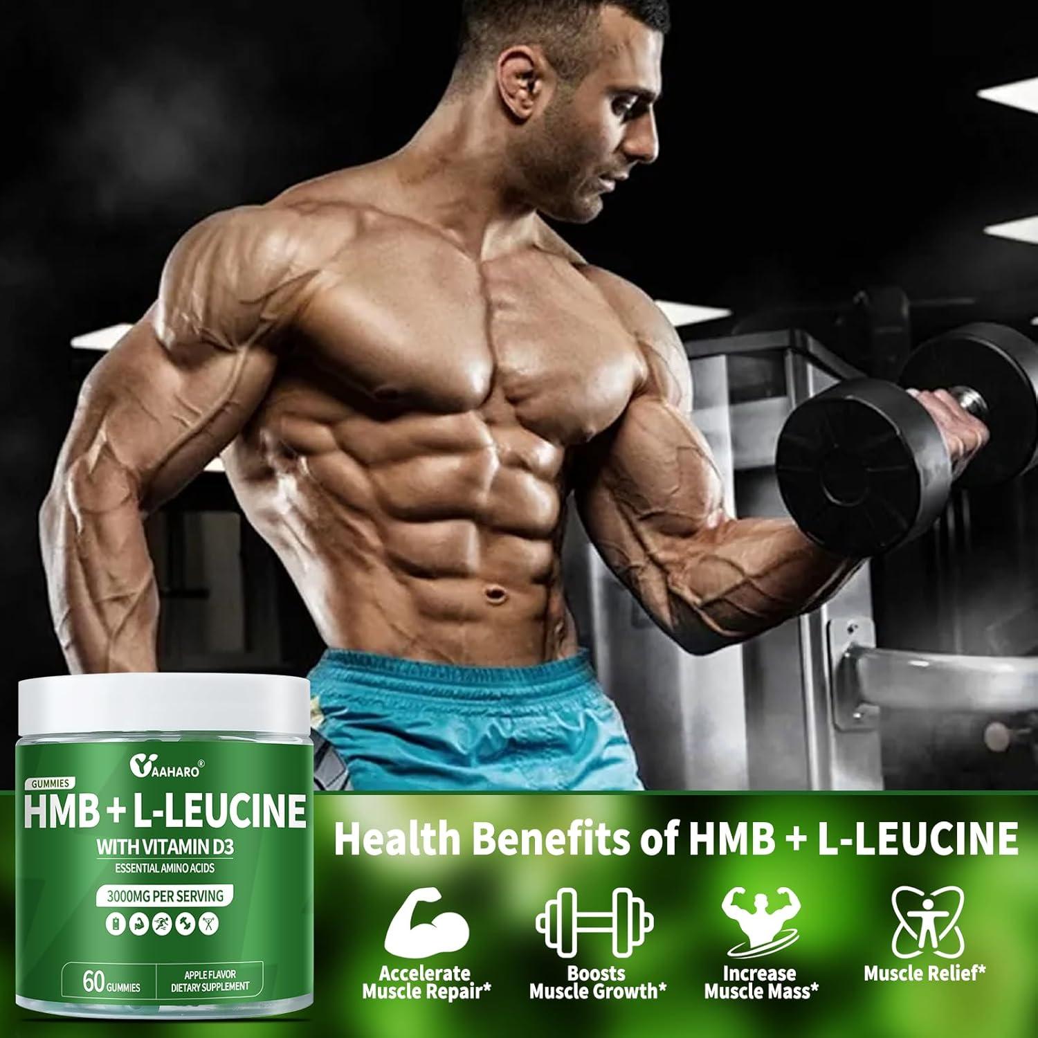 Gomitas HMB y L-Leucina YAAHARO 3000mg Veganas Sabor Manzana