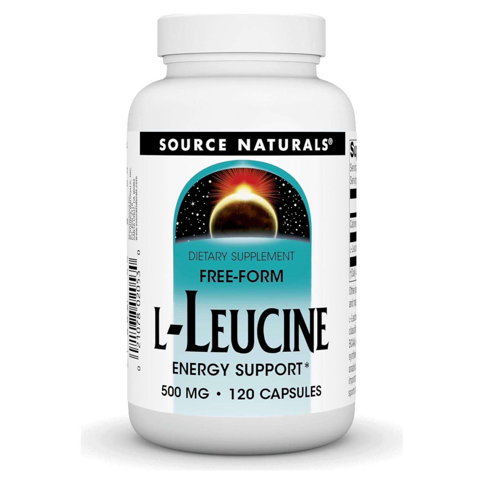 L-Leucina Source Naturals 120 Cápsulas - Aminoácido BCAA